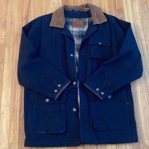 Men's Aberdeen Classic Navy and Brown Barn Jacket M Pre Owned